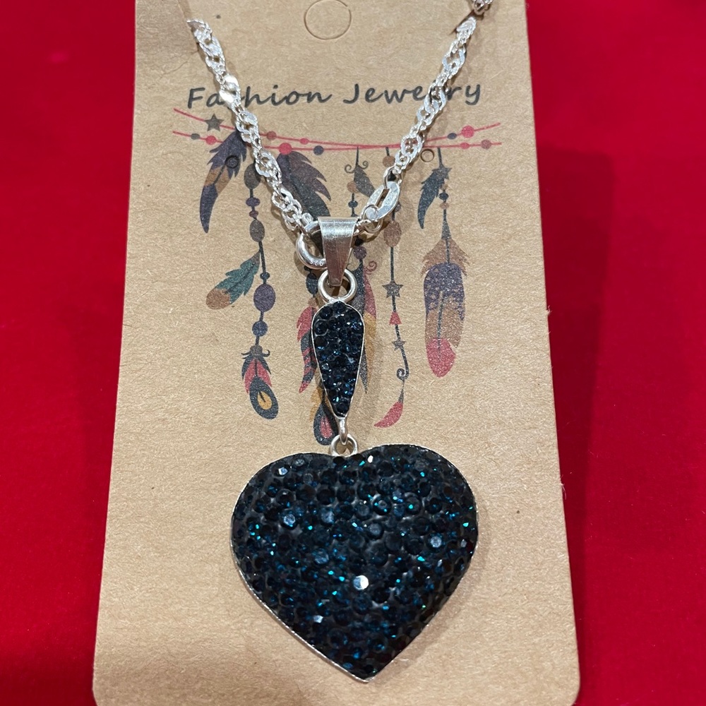 Silver necklace and earrings set